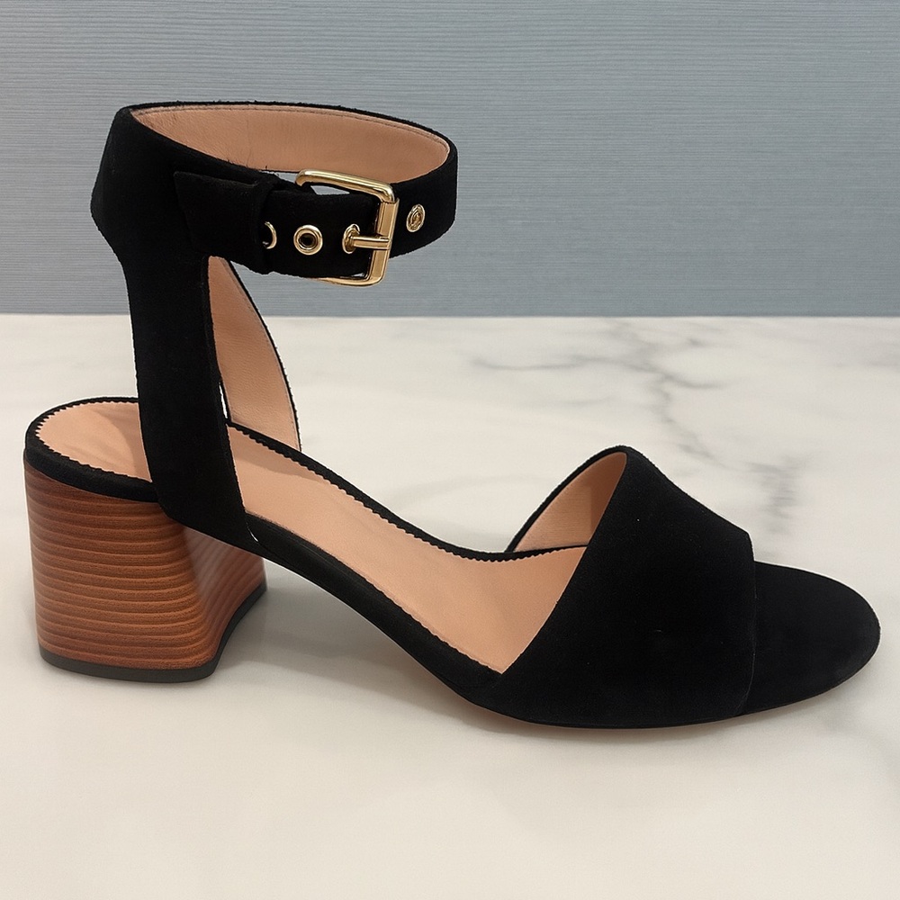 J. Crew Black Suede Heel Sandals